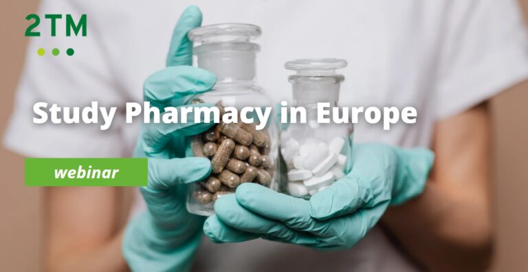 Razprava o študiju farmacije v Evropi na spletnem dogodku.