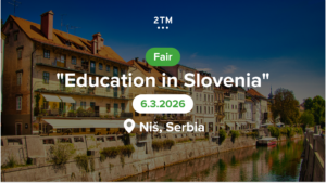 2TM representatives presenting study programs in Slovenia at the Nis fair.