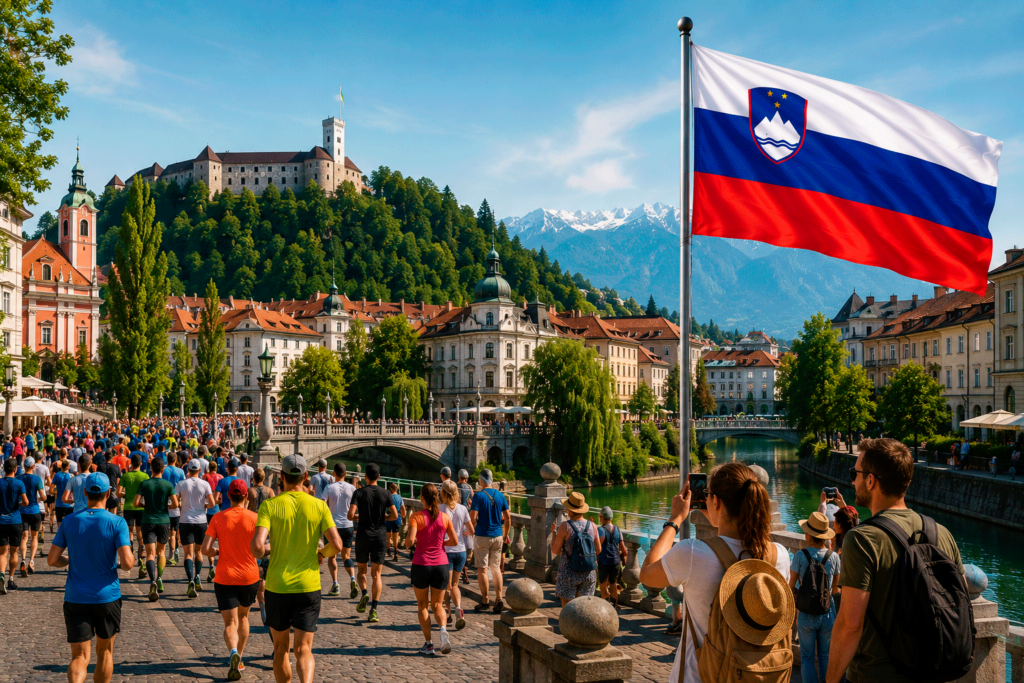 Ljubljano obkrožajo tisoči tekačev in obiskovalcev